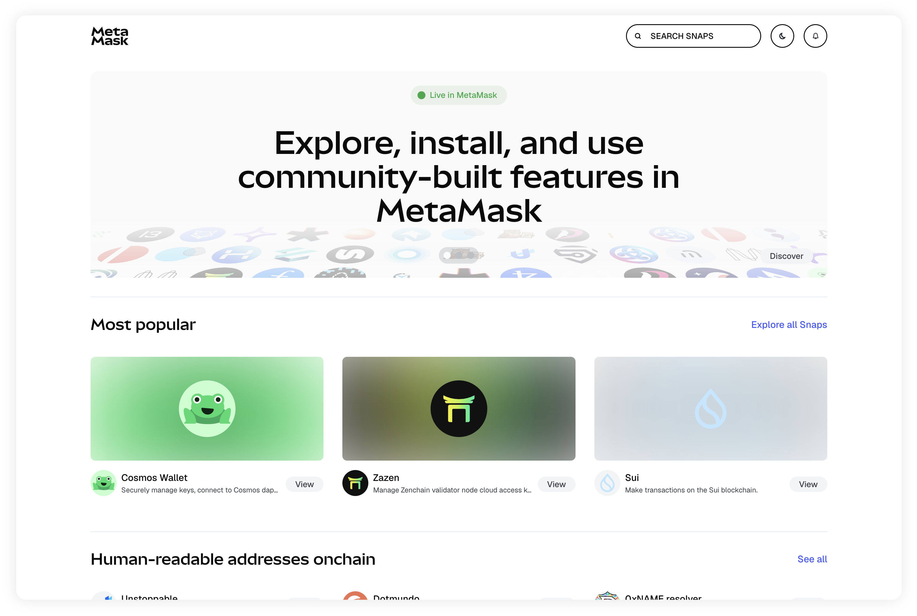 MetaMask Snaps directory