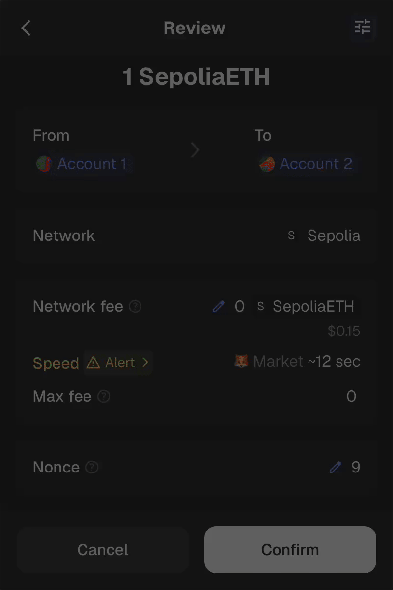 MetaMask extension locate transaction advanced gas settings