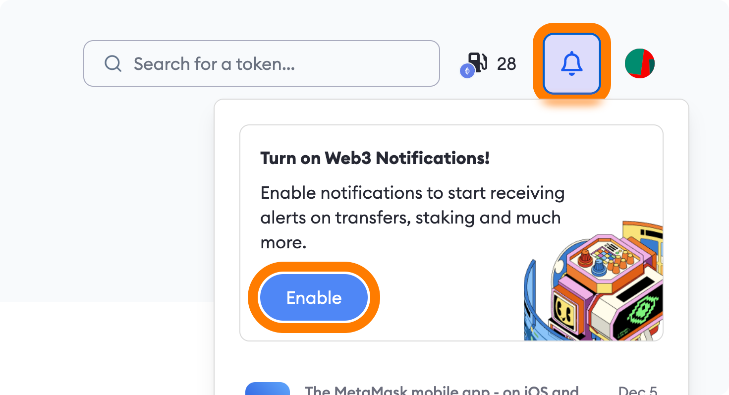 MetaMask Portfolio locate
notification