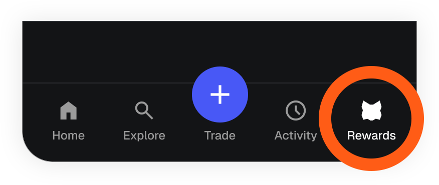 MetaMask mobile rewards tab