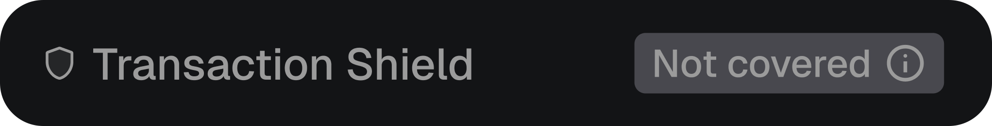 MetaMask extension transaction shield not covered badge