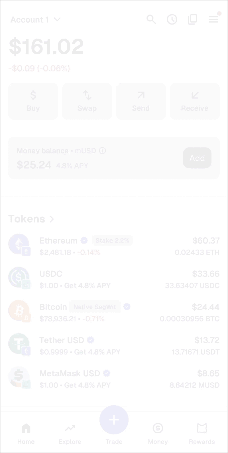 MetaMask mobile copy public wallet address