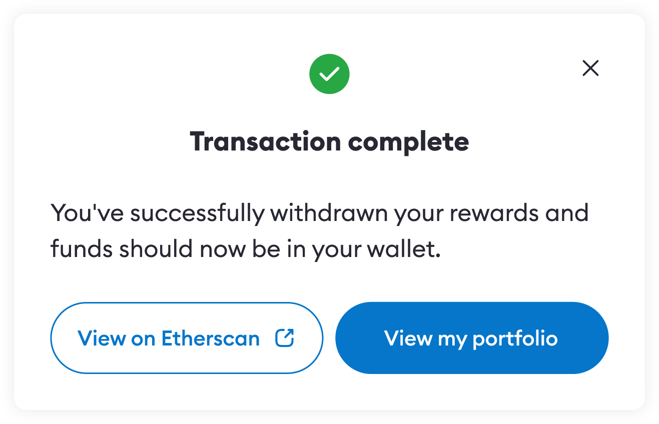 MetaMask Portfolio rewards transaction
complete