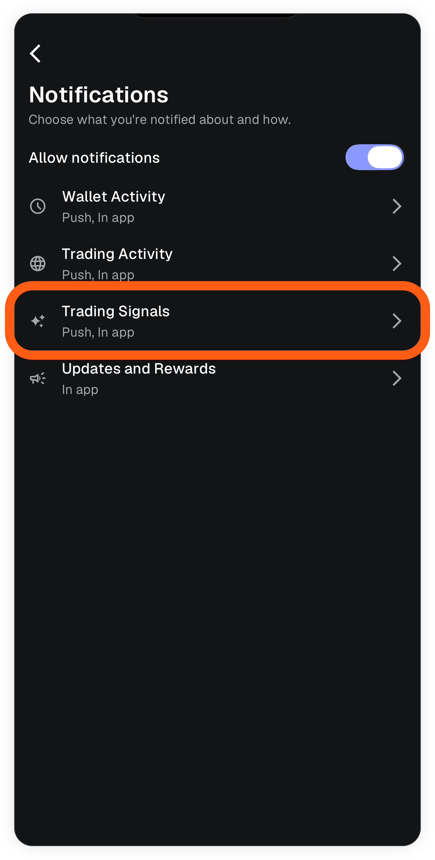 MetaMask mobile notifications settings trading signals