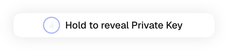 MetaMask extension hold to reveal private key button