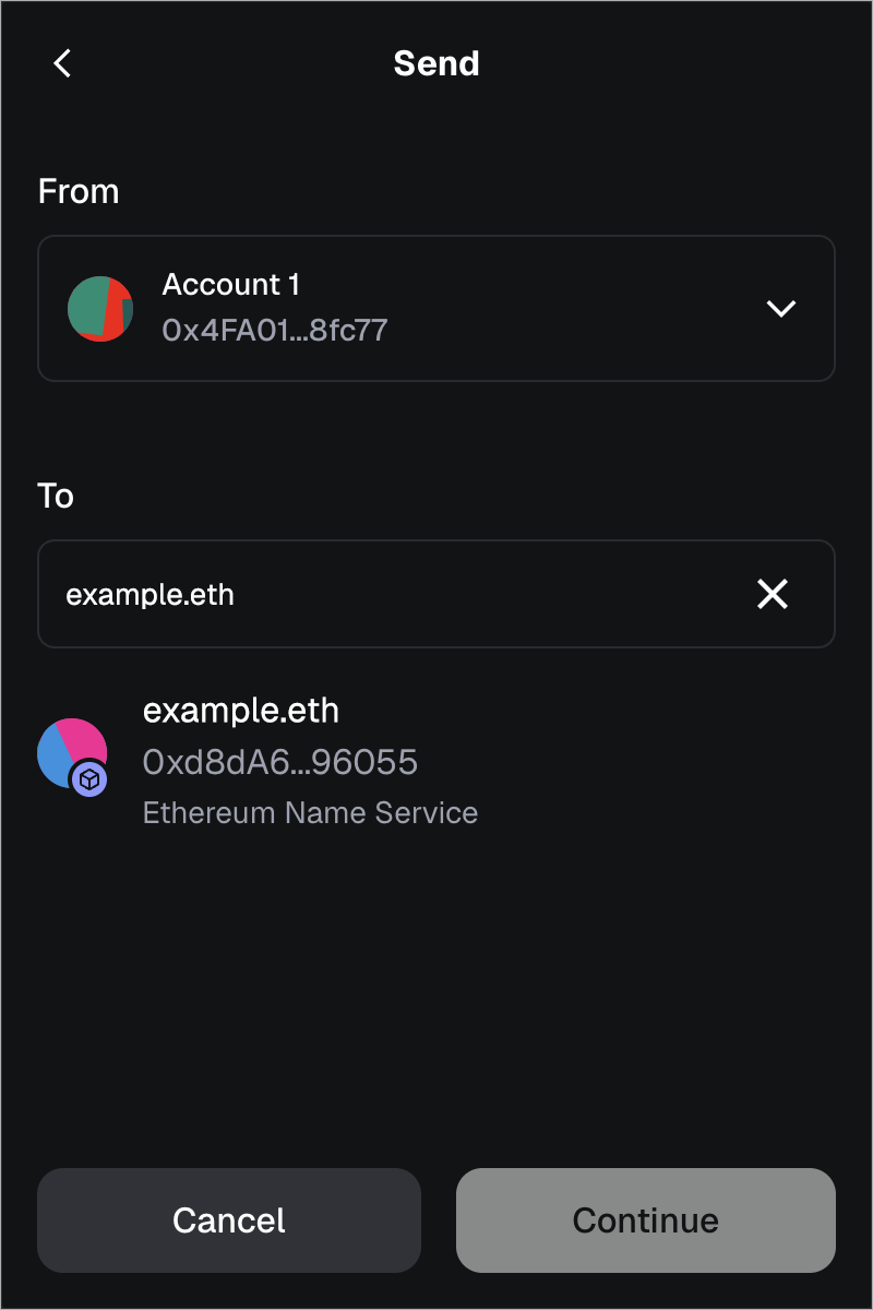 MetaMask extension sending transaction to ENS