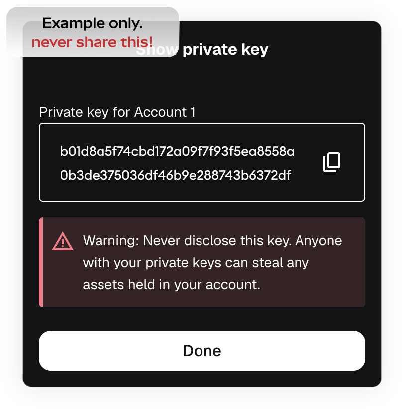MetaMask extension example revealed private key
