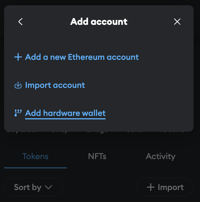 Add hardware wallet