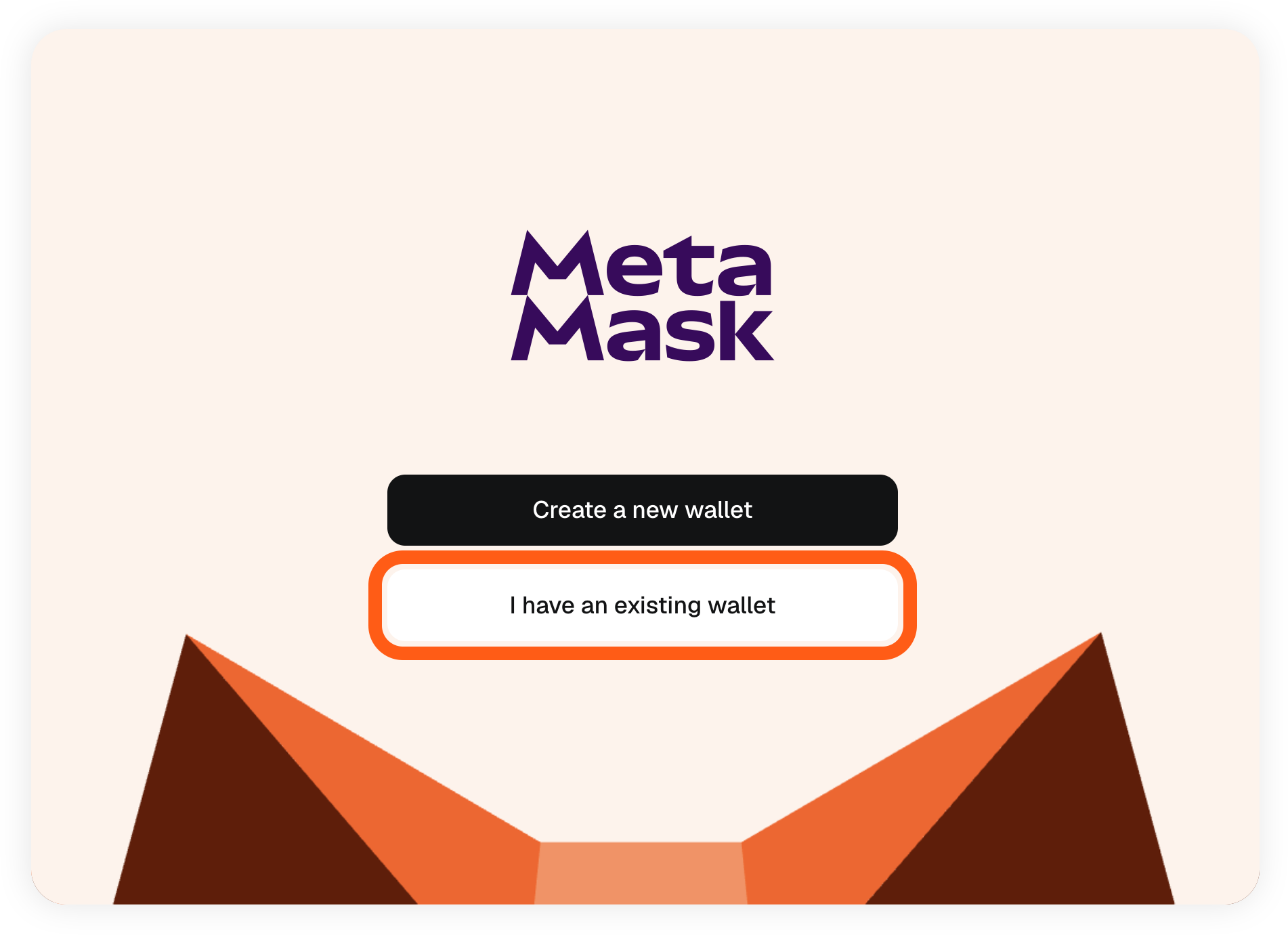 MetaMask extension install flow I have an existing wallet button