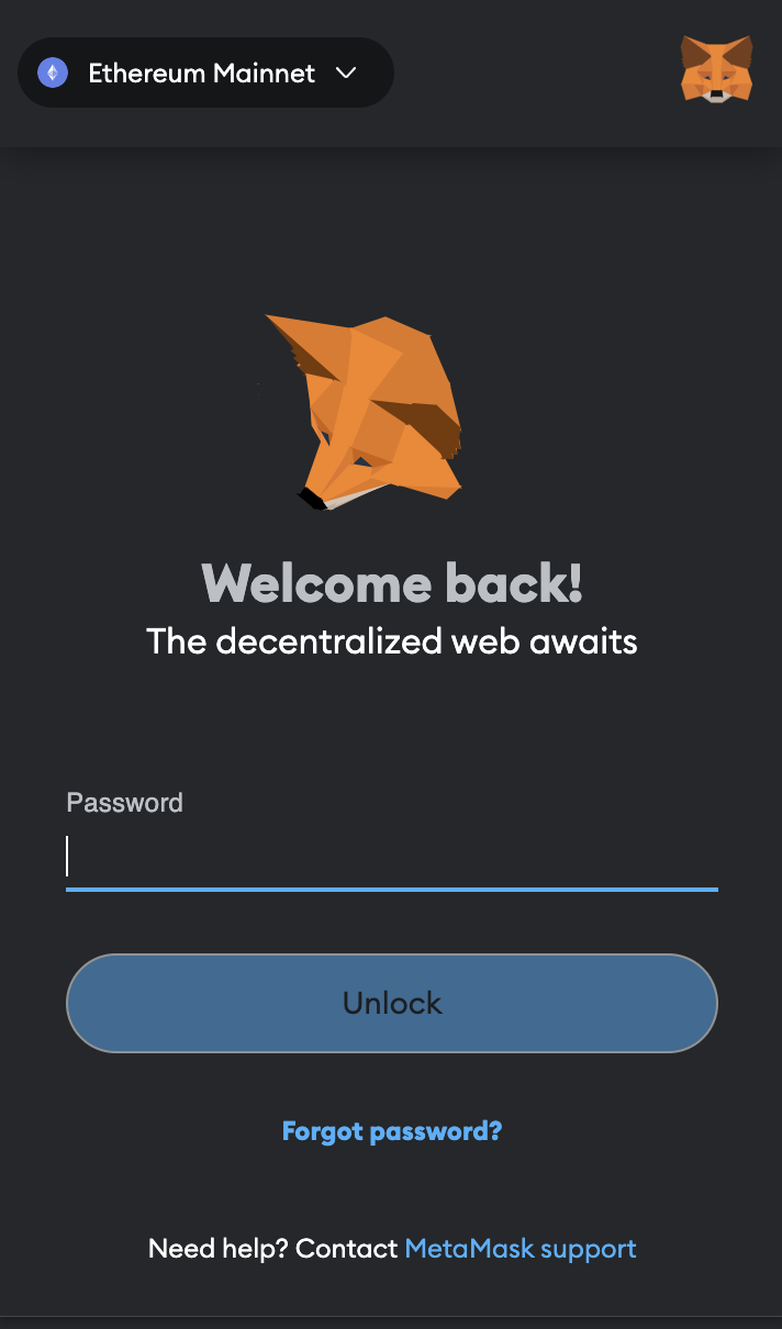 Unlock MetaMask