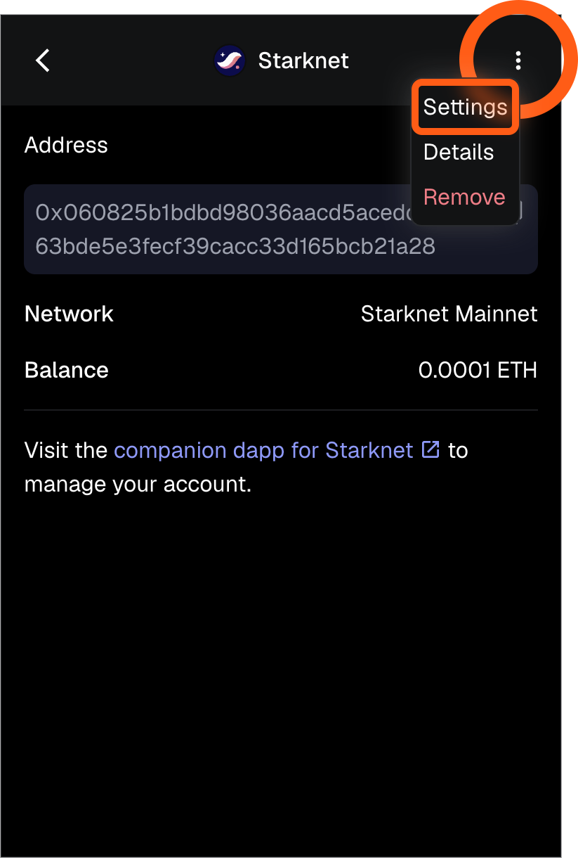 MetaMask extension locate selected Snap settings
