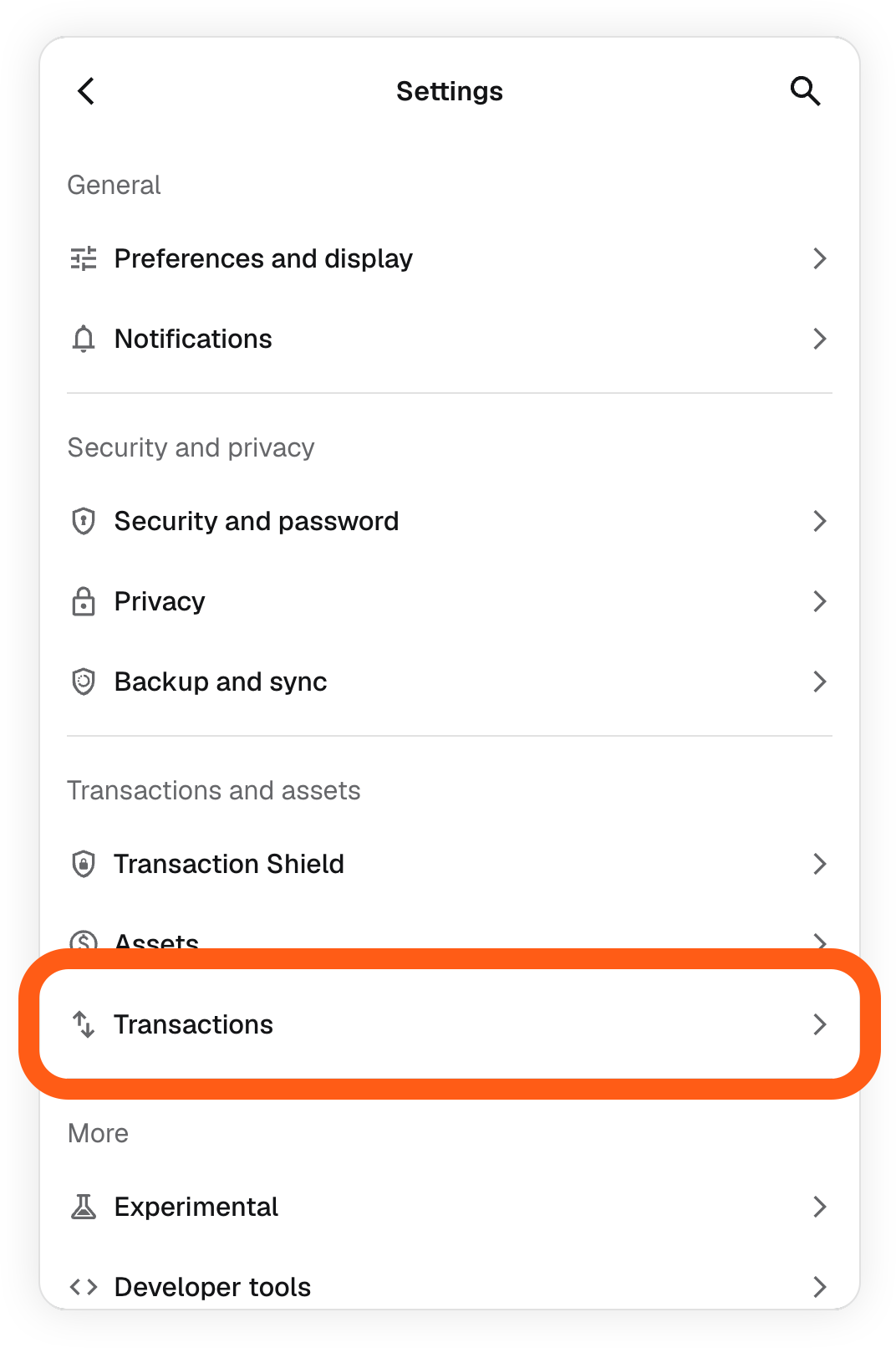 MetaMask extension locate settings transactions