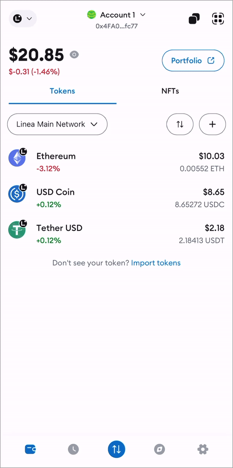 MetaMask Mobile copy account address
button