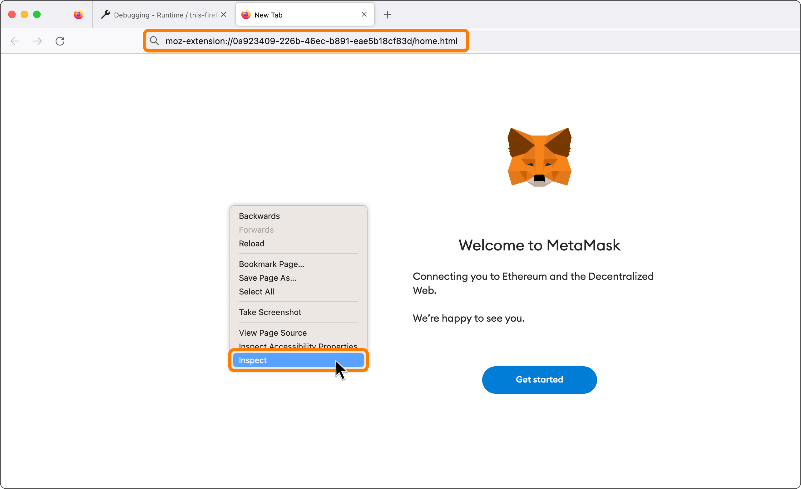 Extension view Firefox