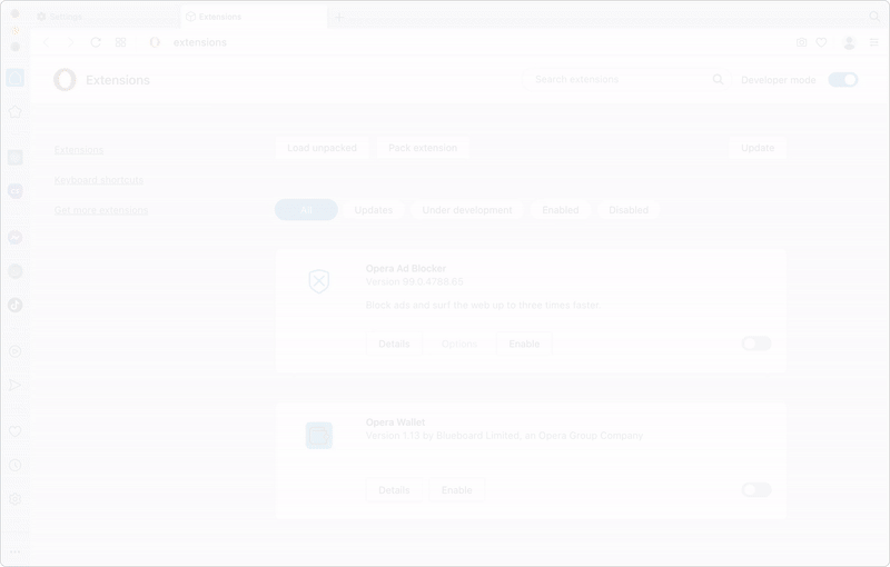 MetaMask manually install
opera
