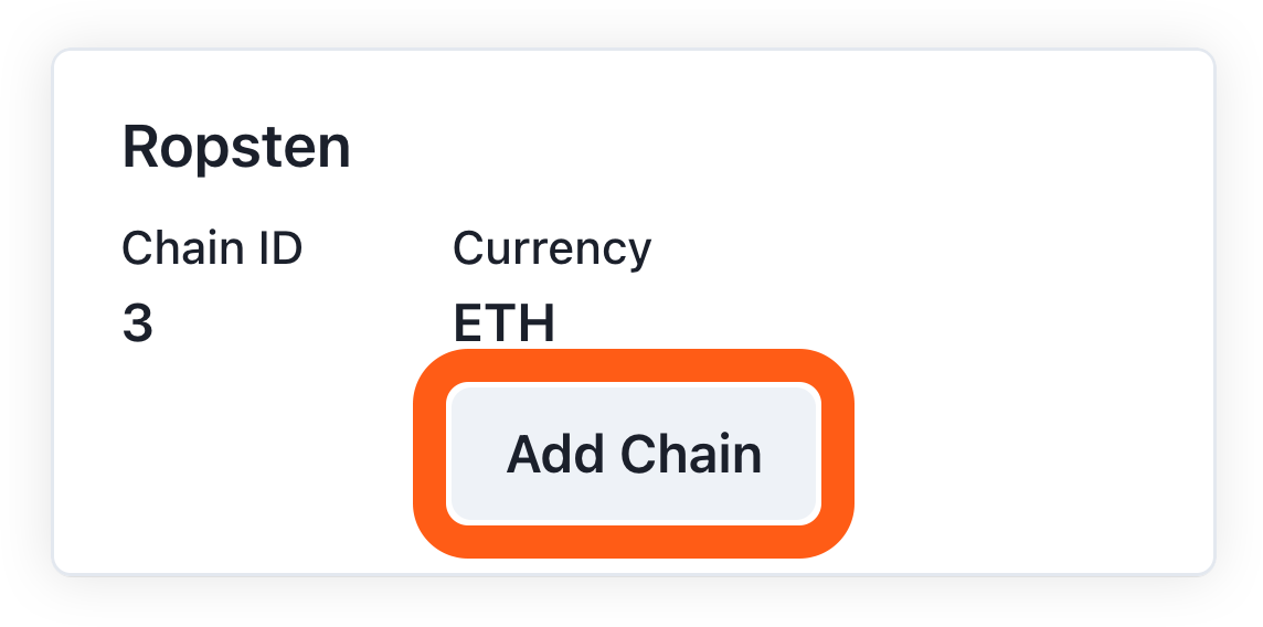 Chainlist add chain button