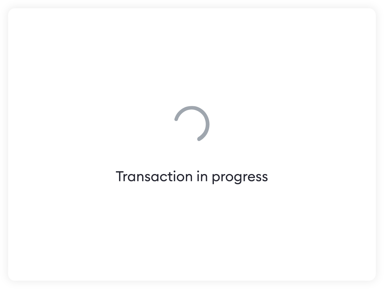 MetaMask Portfolio transaction in
progress