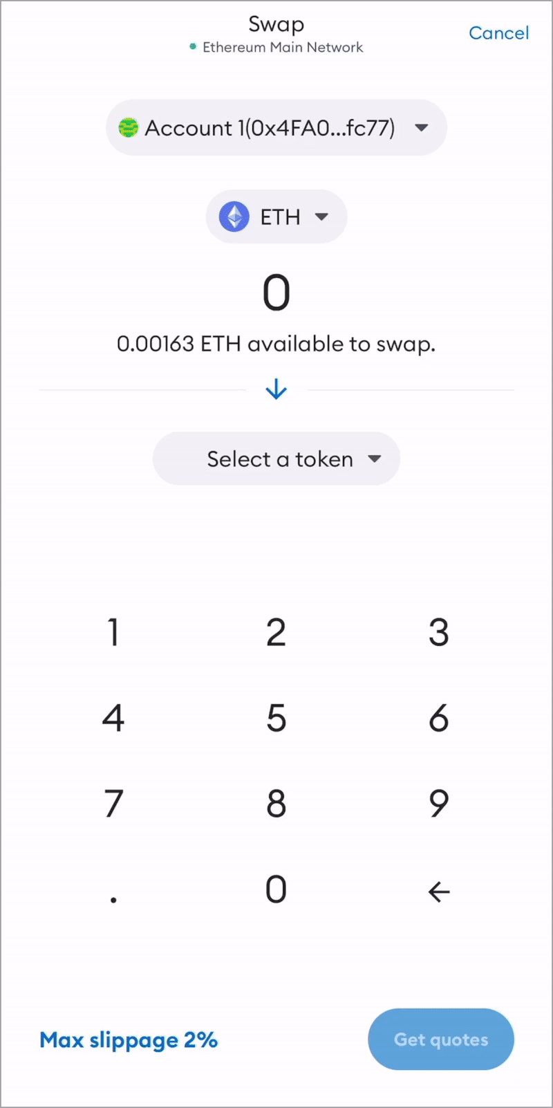 MetaMask adjust slippage settings
mobile