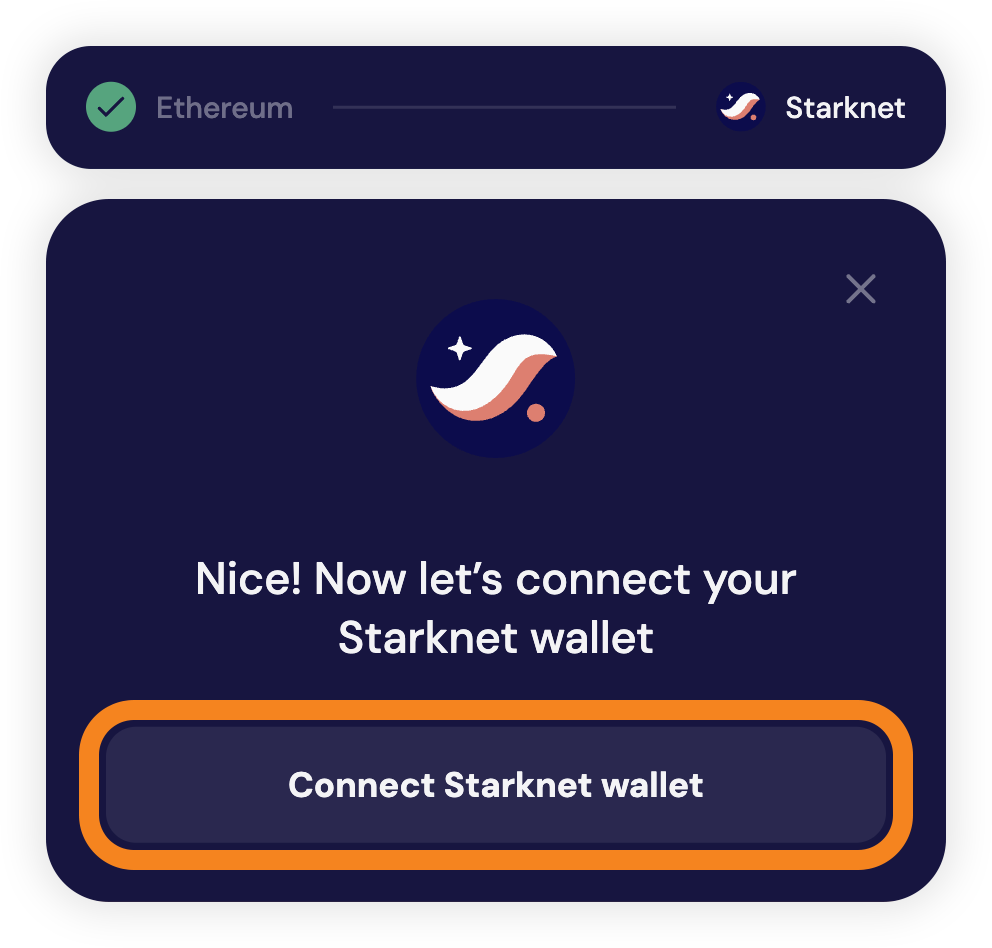 Connect Starknet account