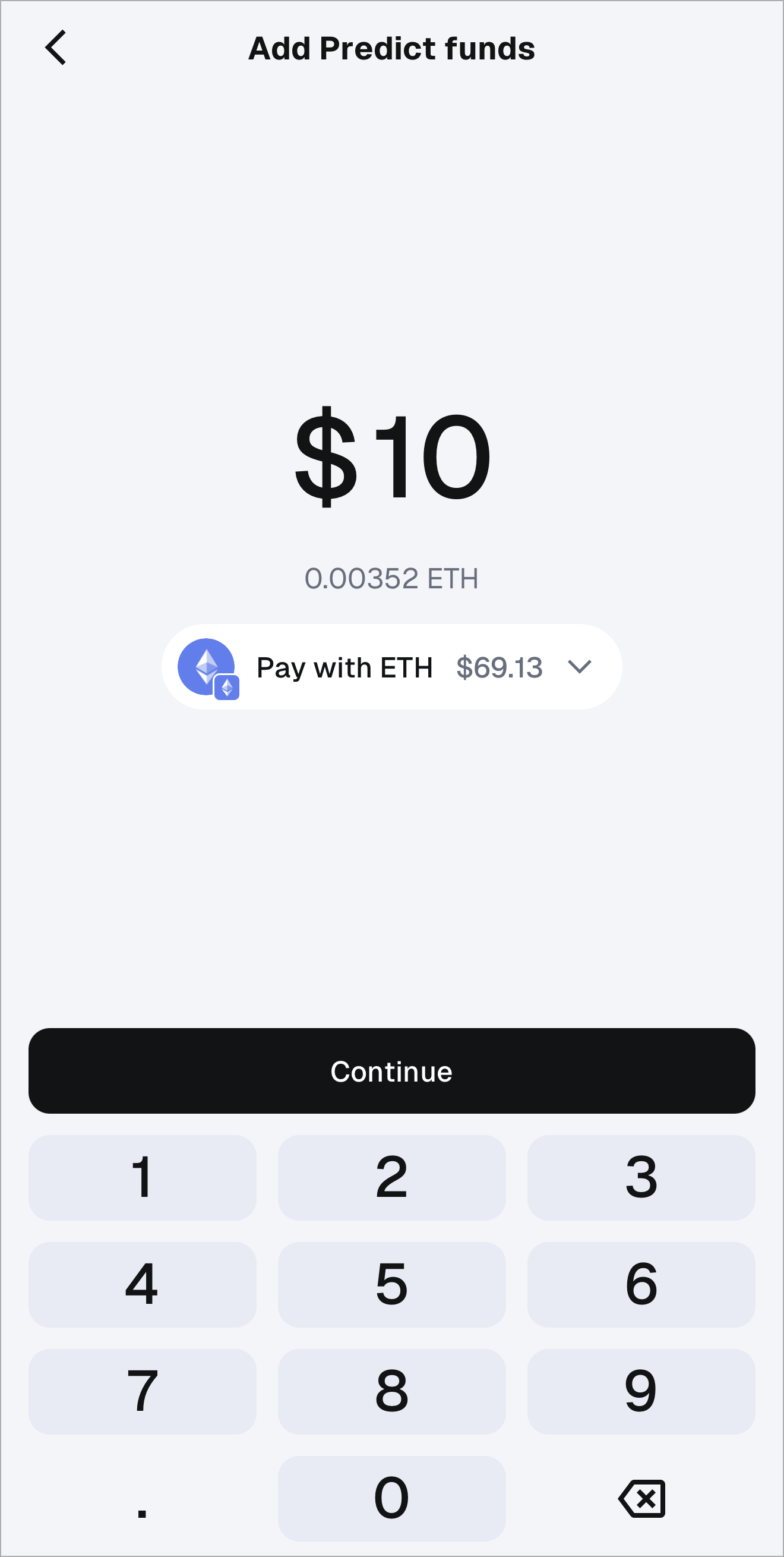 MetaMask mobile predictions add predict funds choose amount