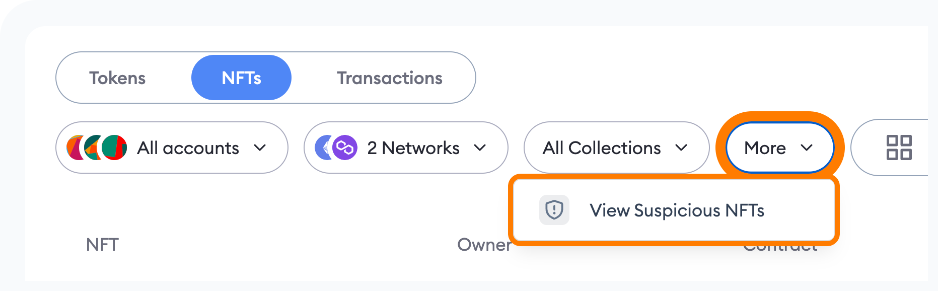 MetaMask Portfolio Dapp view suspicious
NFTs