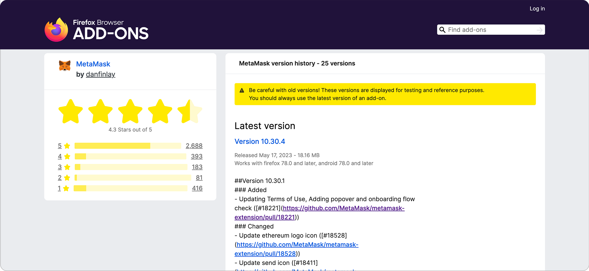 MetaMask download manually
firefox