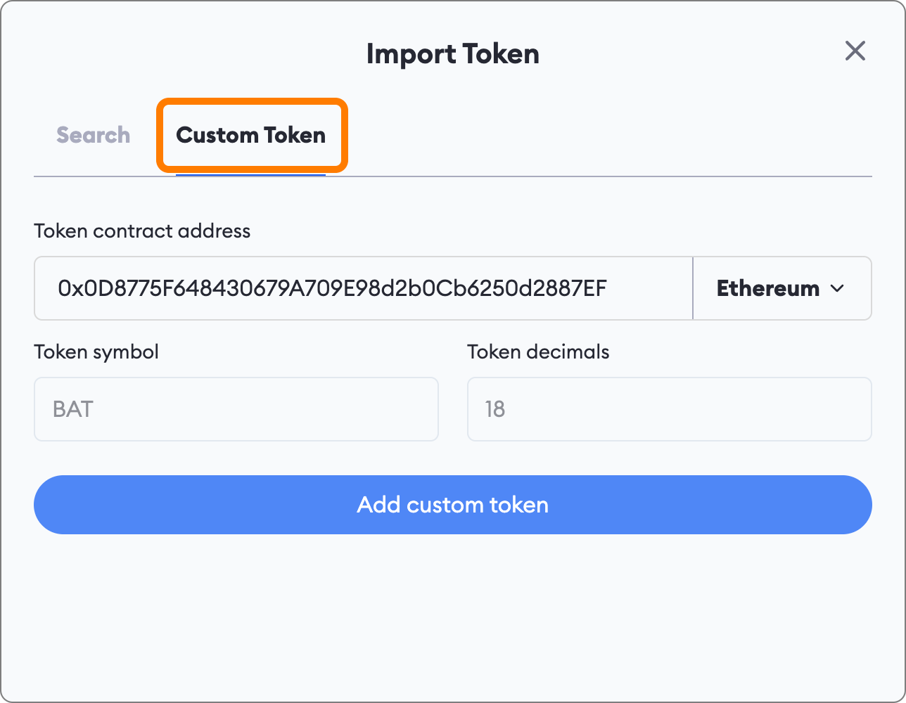 Import token MetaMask portfolio
dapp