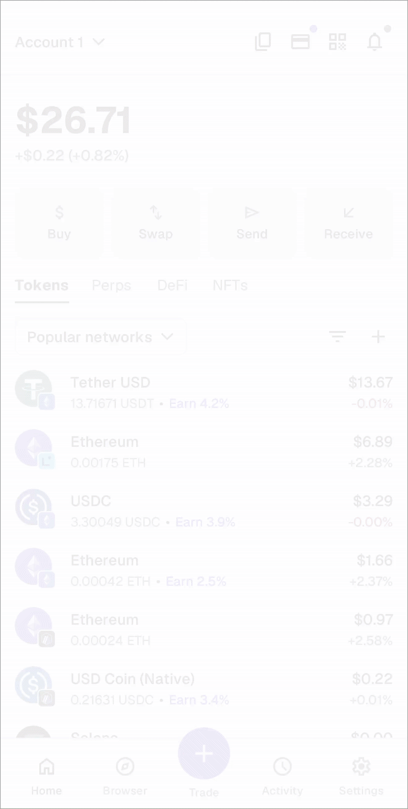 MetaMask mobile copy account public address