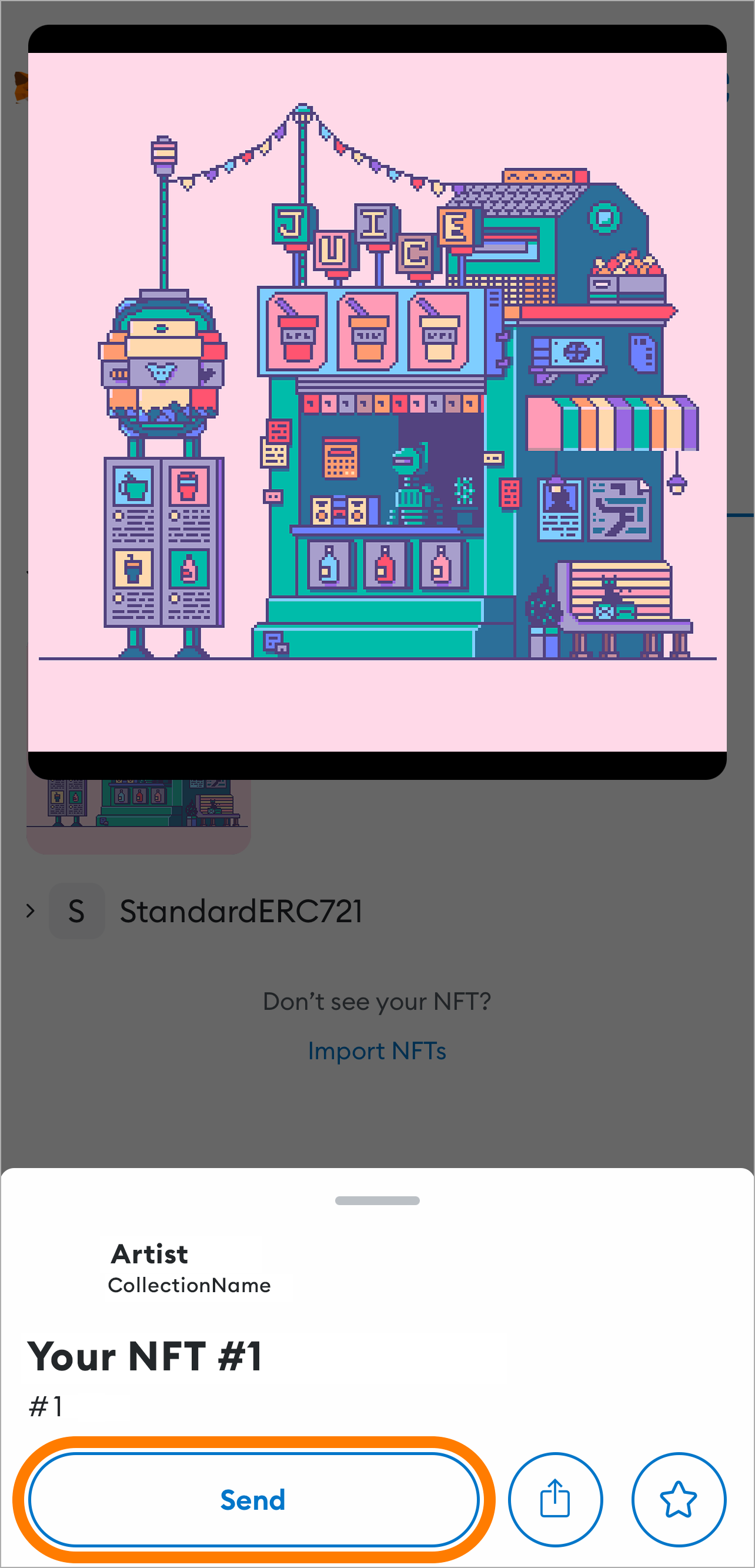 MetaMask send NFT
mobile