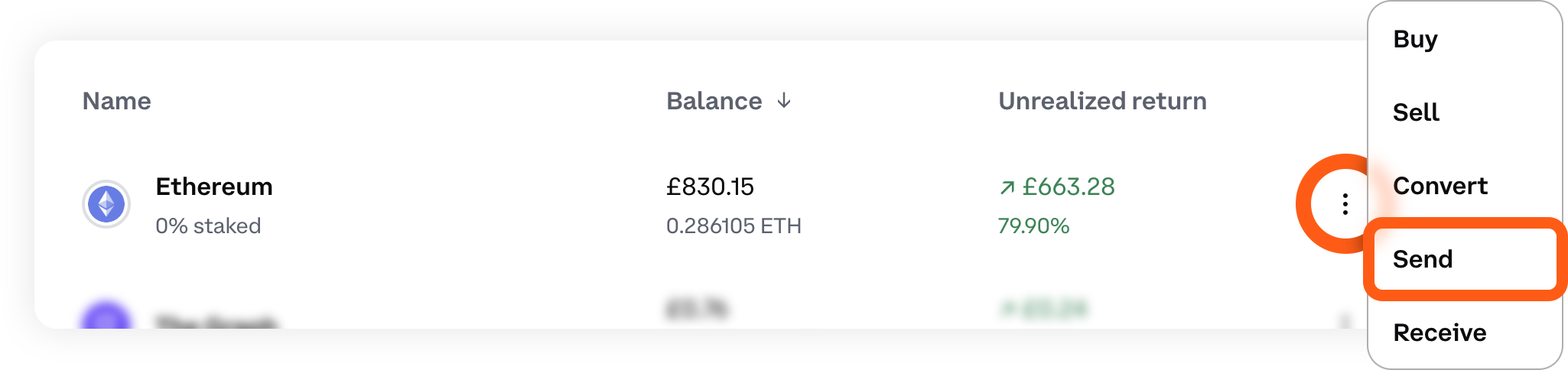 CEX locate send button