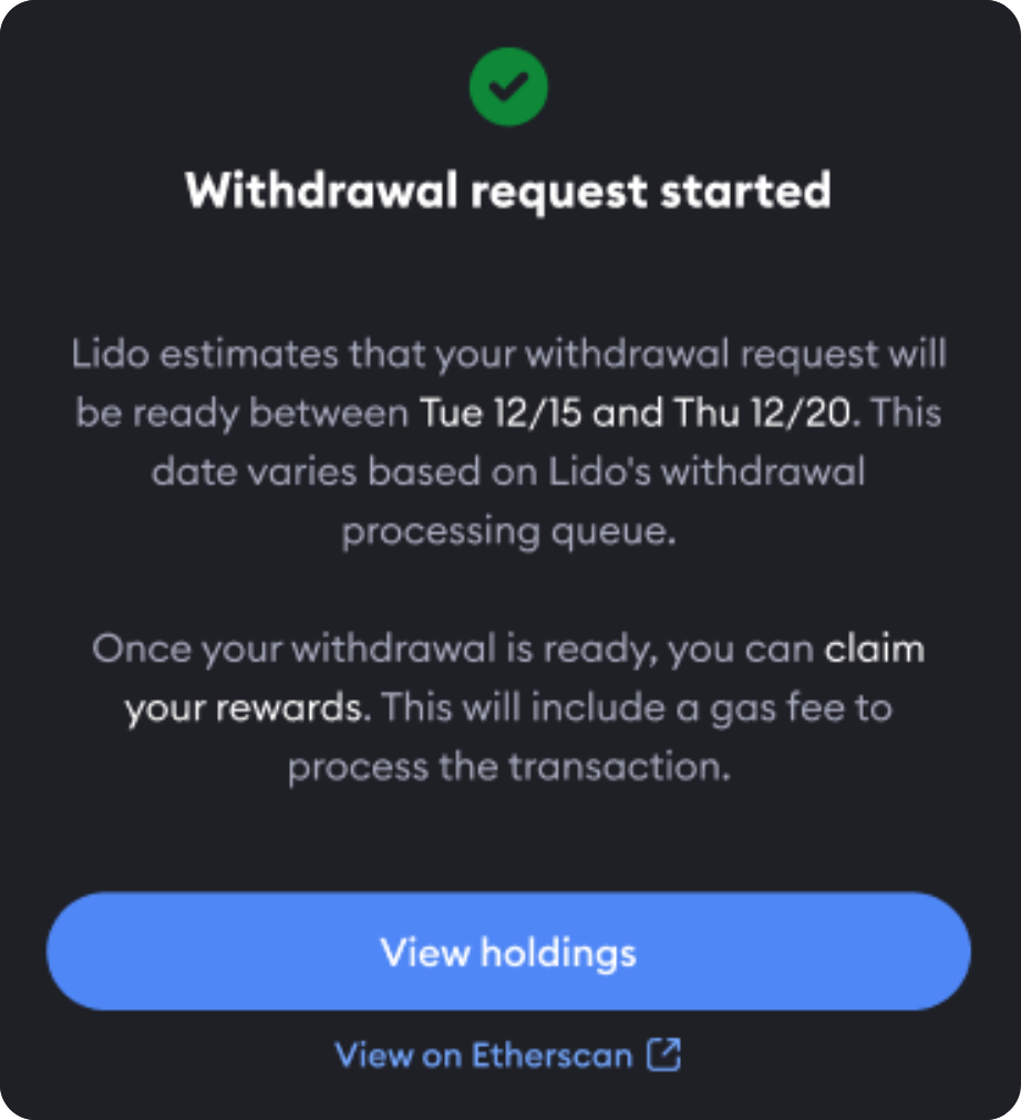 MetaMask staking withdraw
lido