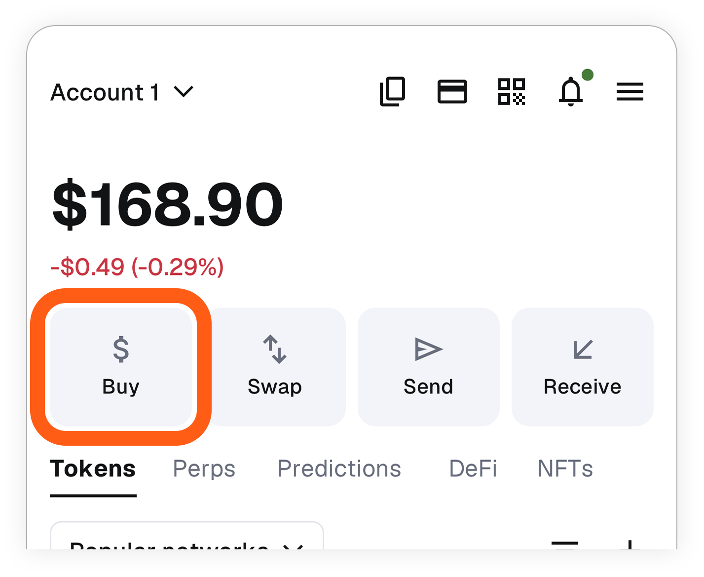 MetaMask mobile: botão de compra
