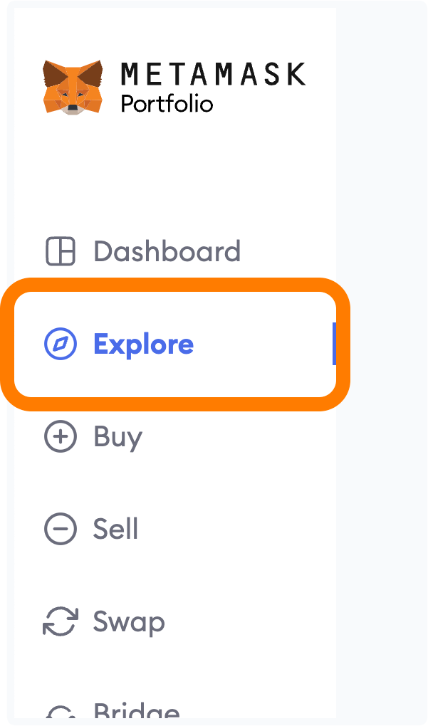MetaMask Portfolio explore
tab