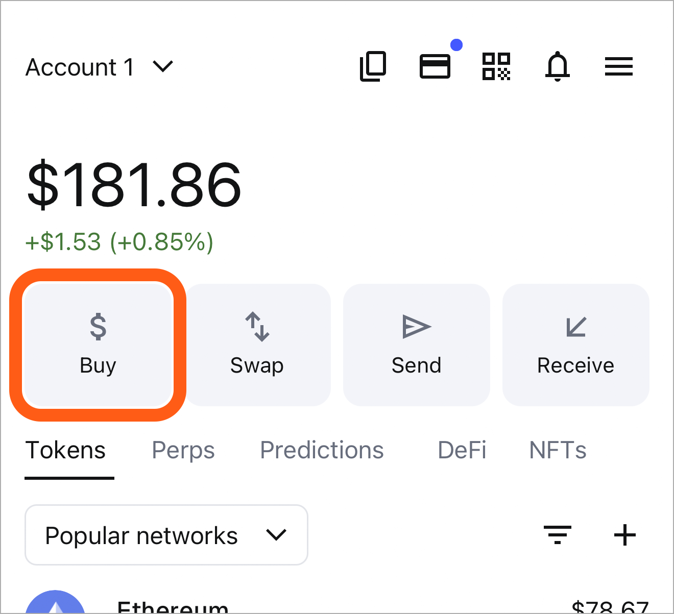 MetaMask mobile buy button