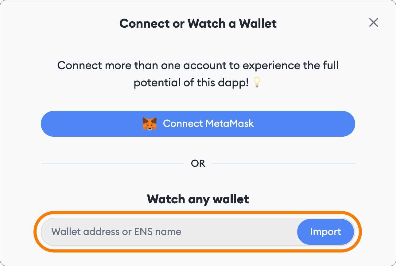 MetaMask Portfolio Watch
Account