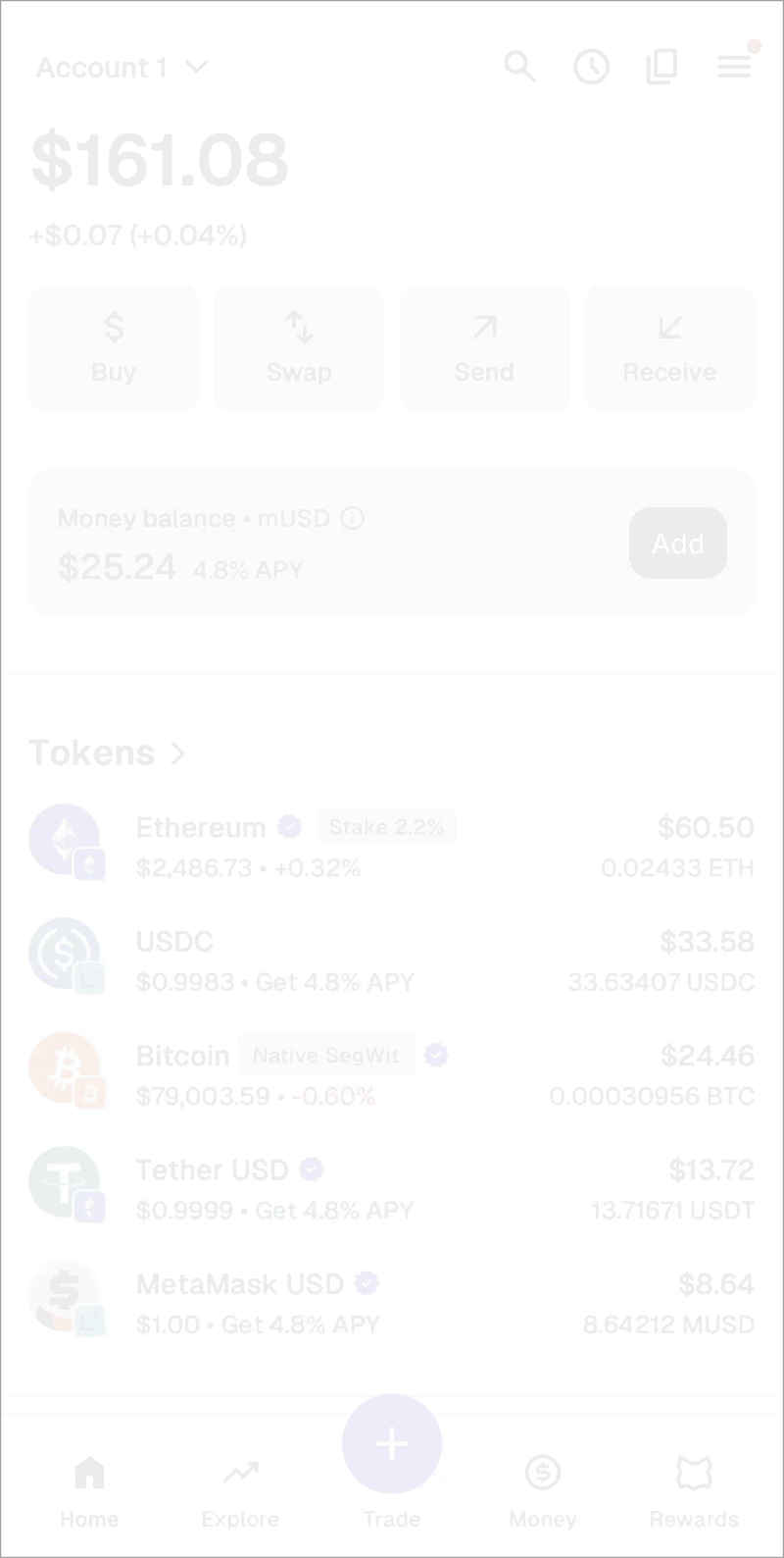 MetaMask mobile locate account details menu