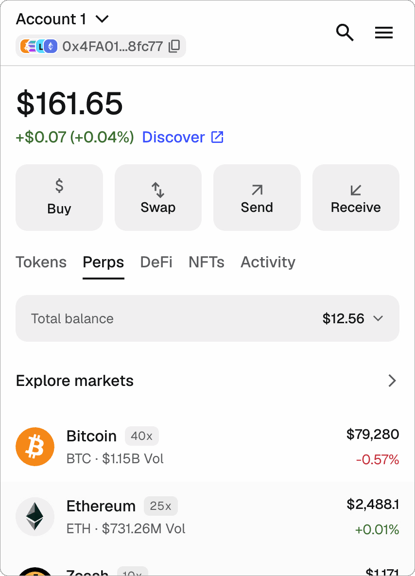 MetaMask extension copy public wallet address
