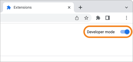 Chrome developer mode