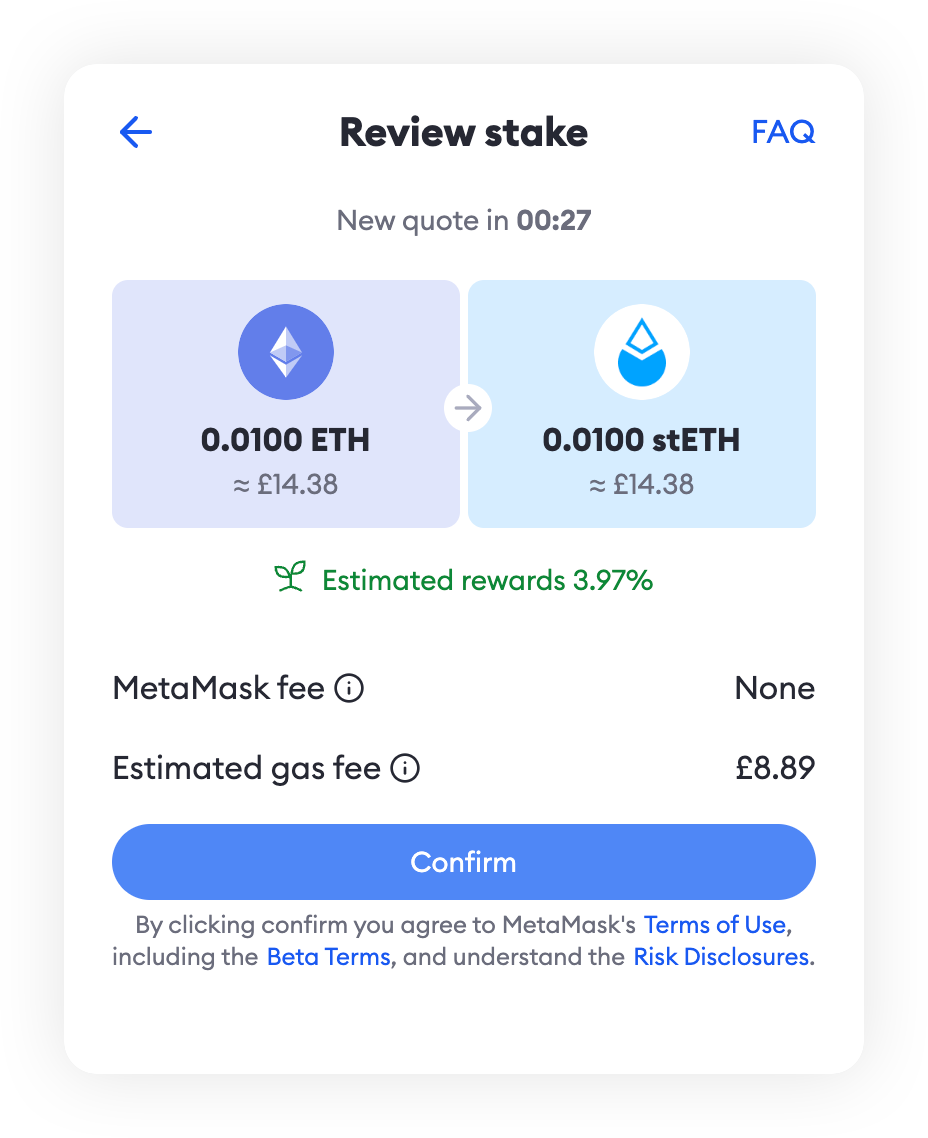 MetaMask Portfolio confirm
stake