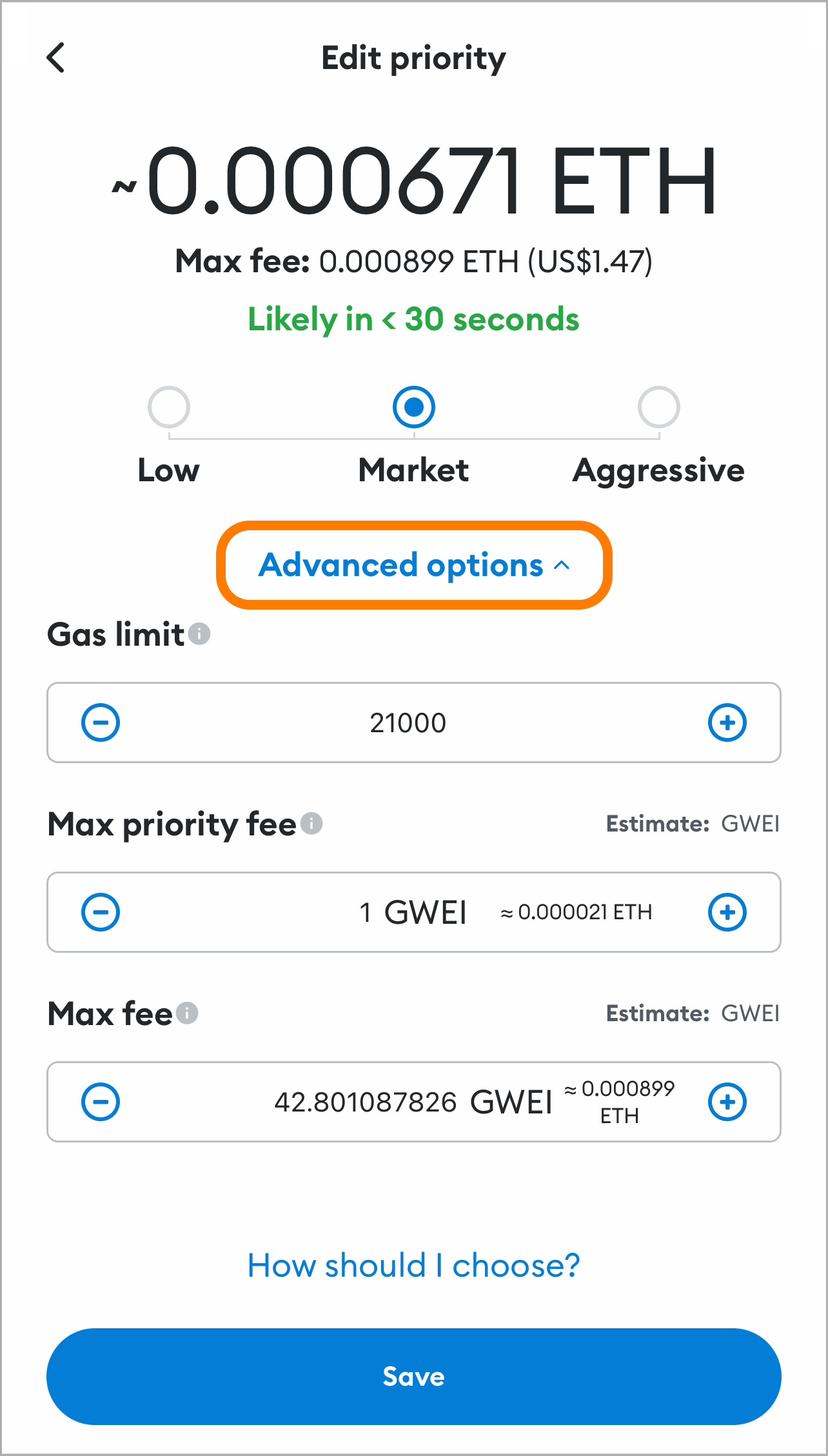 MetaMask advanced gas controls
mobile