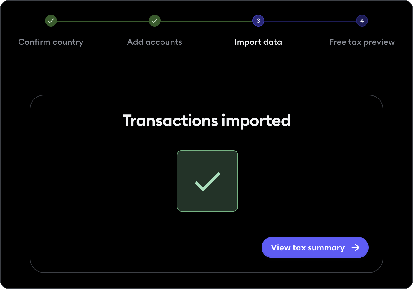 MetaMask Portfolio Summ transactions imported confirmation