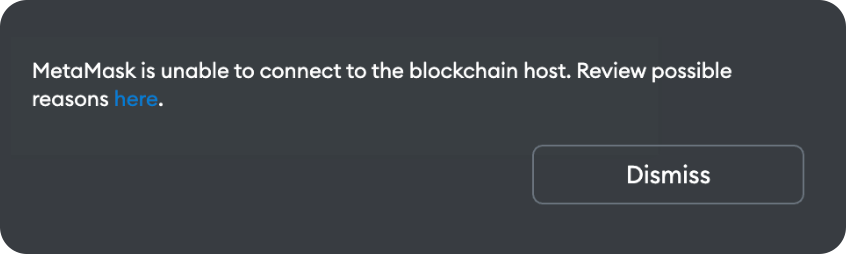 MetaMask unable to connect to the blockchain
host