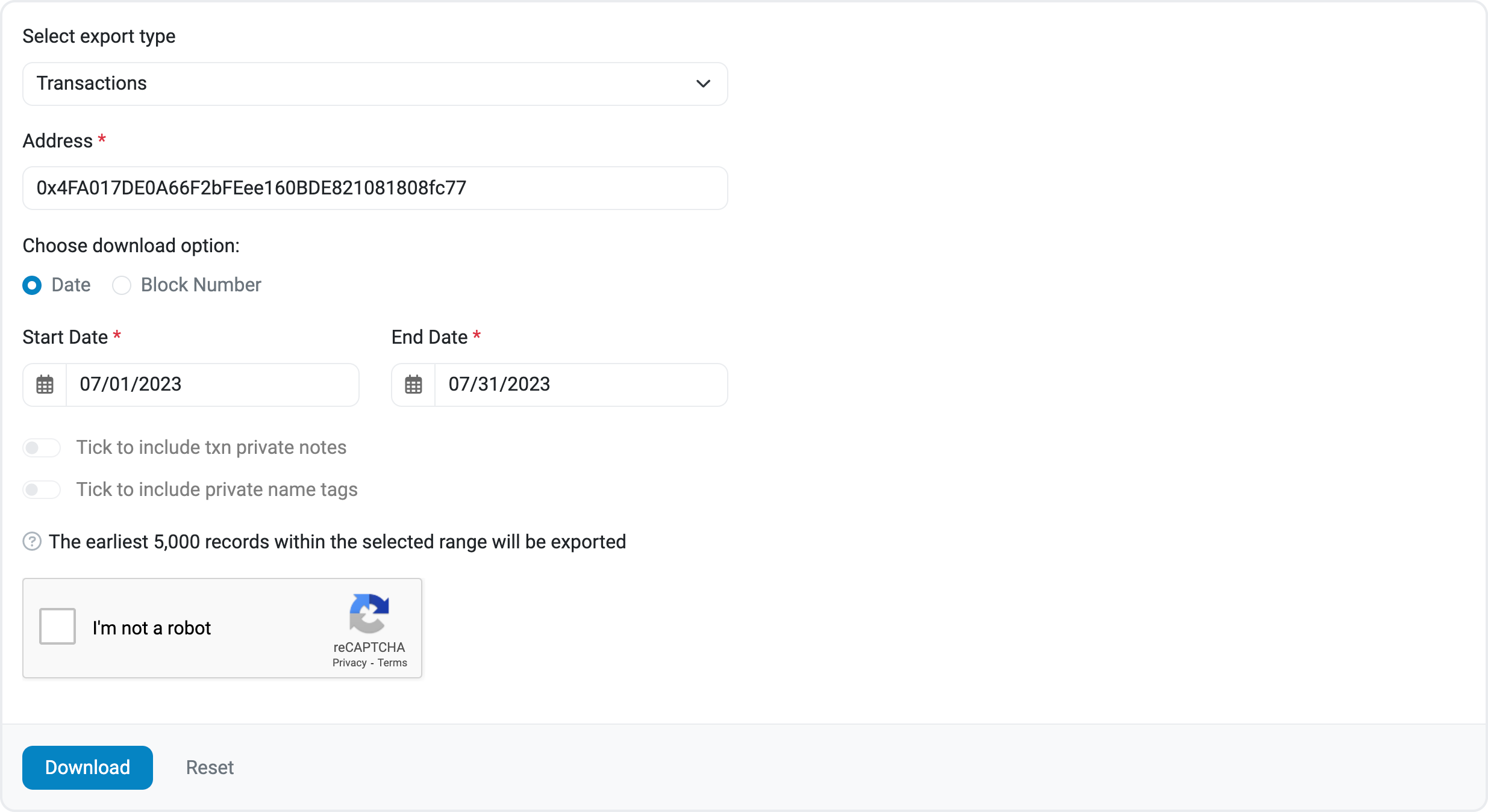 Etherscan download transactions
CSV