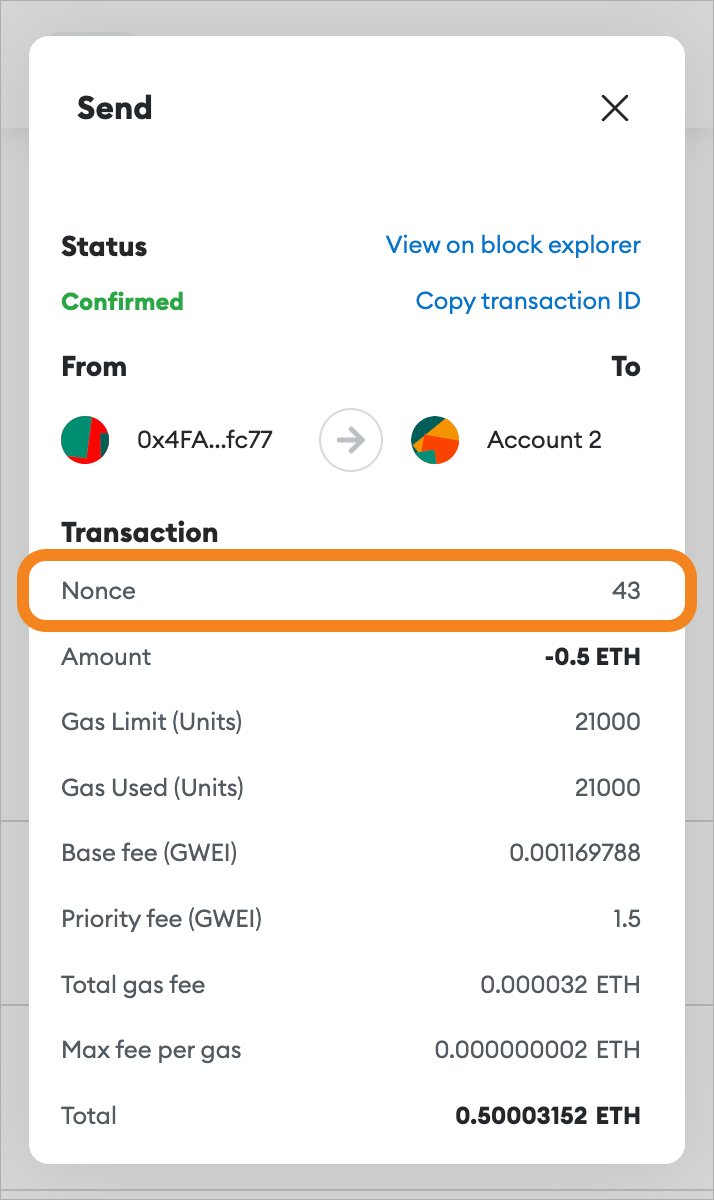 MetaMask locate transaction nonce
extension