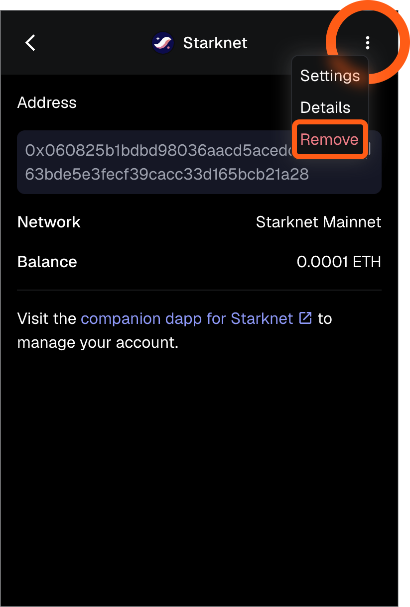 MetaMask extension remove snap option
